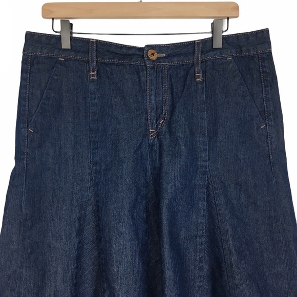 LEVI’S Jean Skirt Flare Denim Modest Western Rockabilly Cowgirl Rodeo Size 10 - Picture 2 of 10